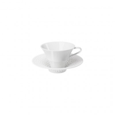 Hering Berlin Cielo coffee/tea cup with saucer, conical Ø110 h80 170ml,Ø165 h40