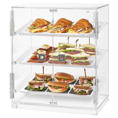 Rosseto Small Two Door Bakery Cabinet with Three Frosted Trays, 1 EA