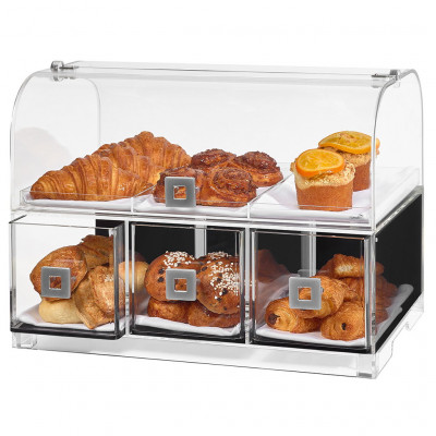 Rosseto Dome Bakery Case with Three Drawers and Three Row Divider Tray, 1 EA
