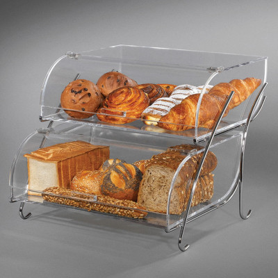 Rosseto Two-Tier Bakery Case with Stainless Steel Wire Stand, 1 EA