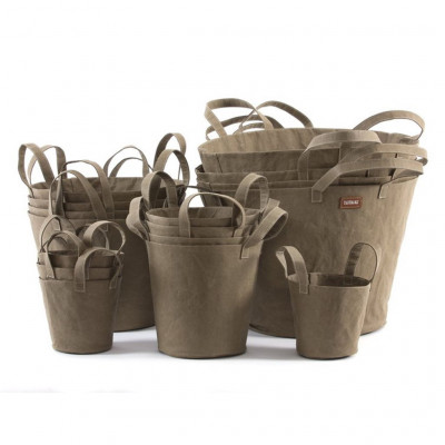 Uashmama paper basket with handles L olive