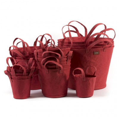 Uashmama paper basket with handles S tuscan red