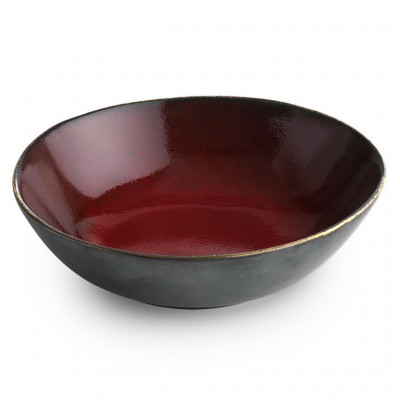CHIC Deep plate 17xH4,5cm red/silver Chic Mix