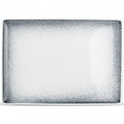 F2D Speckled Dusk Black Plate 28x20cm rectangular