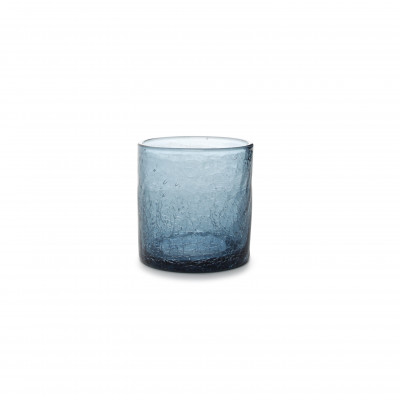 F2D Crackle Whisky glass 0.22l blue