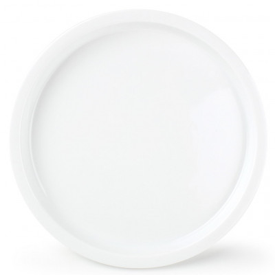 BonBistro Appetite Plate 23xH2cm high rim+edge round white porc.