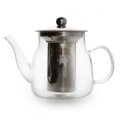 BonBistro Diana Teapot 0.635l glass with strainer and cover ss