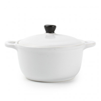 BonBistro Teglia Baking dish with lid 12.5xH6cm round white