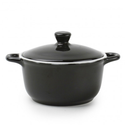 BonBistro Teglia Baking dish with lid 12.5xH6cm round black