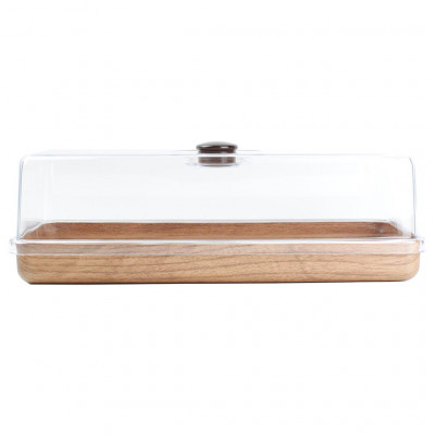 Bonbistro Serving dish 39x16cm with dome brown Buffet