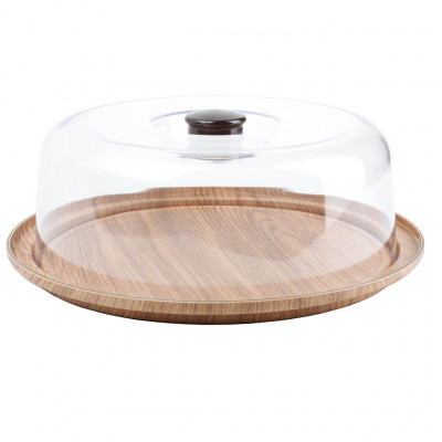 Bonbistro Serving dish 30,5cm with dome brown Buffet