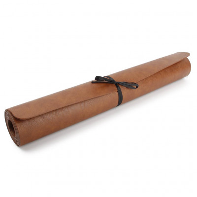 Bonbistro Table runner 135x50cm leather look brown Layer