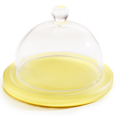 Mealplak Small Tray With Glass Dome Lemon ø9x1cm