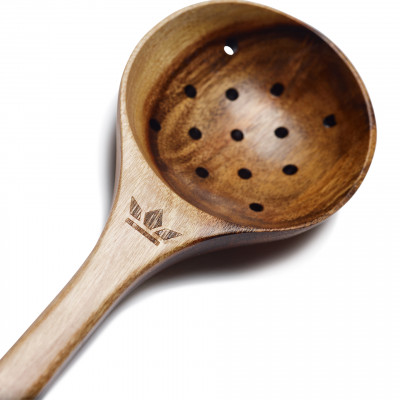 Dutch Deluxes Wooden Utensil Skimmer Spoon ACACIA