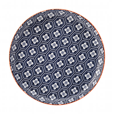 Utopia Cadiz Blue & Orange Plate 10.5" (27cm)