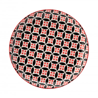 Utopia Cadiz Red & Black Plate 8" (20cm)