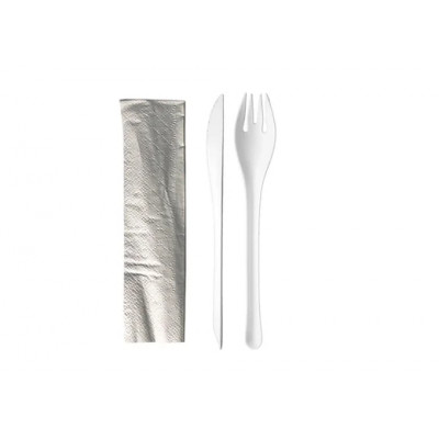 Cookplay EKO Set 2 White : Fork, knife and napkin
