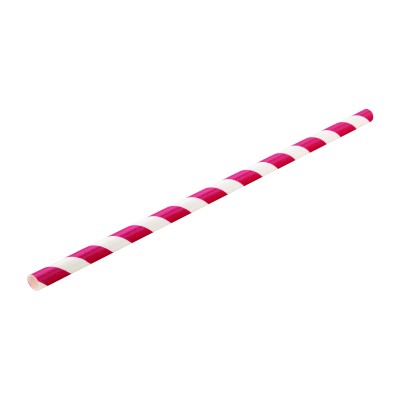 Utopia Paper Red Stripe Straw 8" (20cm)