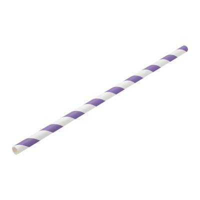 Utopia Paper Lilac/White Stripe Straw 8" (20cm)