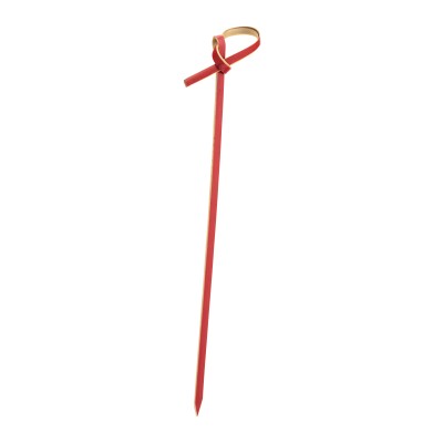 Utopia Bamboo Red Knotted Skewer 4.75" (12cm)
