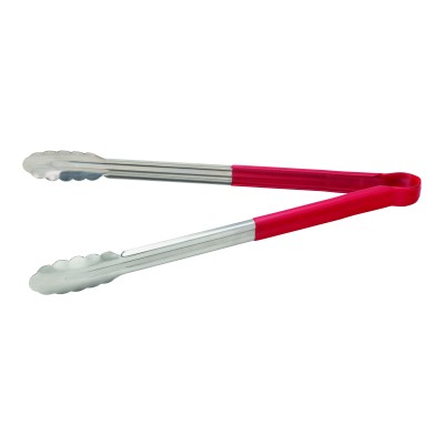 Utopia Stainless Steel Serving Tongs 16" (40cm) Red