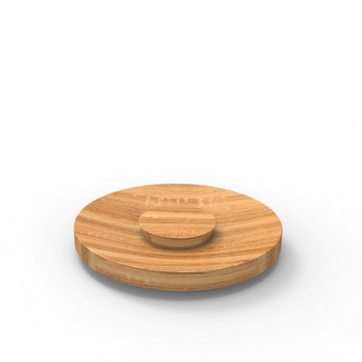 Craster Tilt Jar - Lid - Oak - Oiled Oak, Oiled 207 × 207 × 29 mm