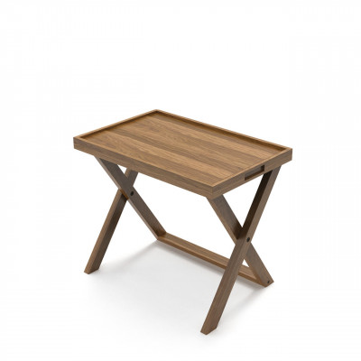 Craster Folding Walnut Tray Table, Short – Non-locking Walnut 600 × 400 × 459 mm