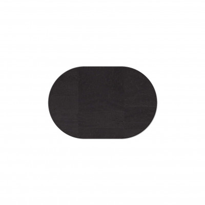 OVAL PLACEMATS 20x30 cm single piece CORK BLACK