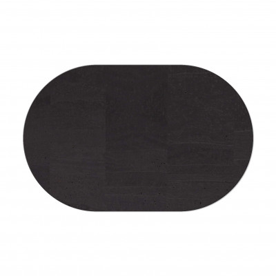 OVAL PLACEMATS 30x47 cm single piece CORK BLACK