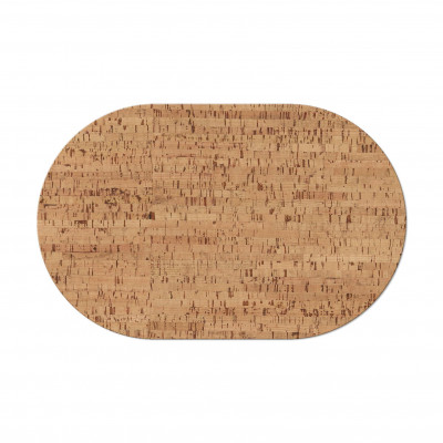 OVAL PLACEMATS 30x47 cm single piece CORK NATURAL th. 1.5