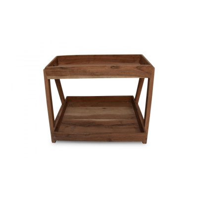 Wood & Food Trays with stand 58x40x46cm natural Venna