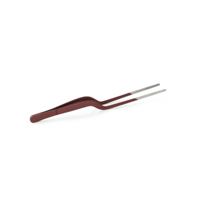 100% Chef Stainless Steel/Burgundy Matte Sushi Tong 20 cm
