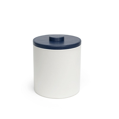 FOH 3.3 L Round London Ice Bucket - White with Navy Lid