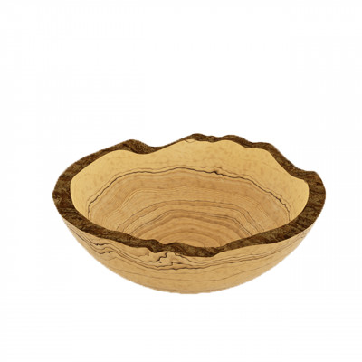 Craster Tilt Medium Rustic Olive Wood Bowl (270 x 270 x 105)