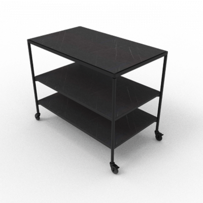 Craster Fare Trolley - Black Marble / White Marble 1100 × 650 × 880 mm 
43.3 × 25.6 × 34.6 in