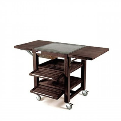 Craster Flow Single Heating/Cooling Trolley Walnut with Dekton top - 2 flaps (EU Type F - 2 pin)