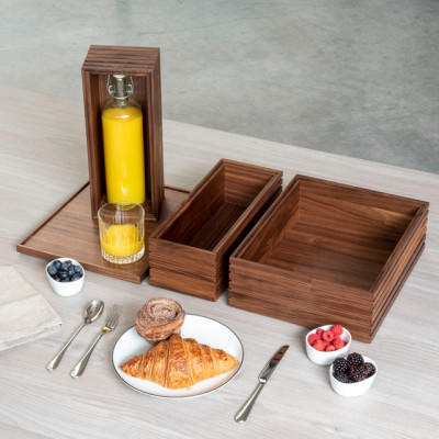 Craster Flow Walnut Bento 
Kit 1.2 Small Meal Walnut, Lacquer 325 × 265 × 230 mm