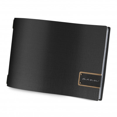DAG style Menu 31,7x23,1 cm (A4 HORIZONTAL) black PATCH štítek "menu" CHEF BLACK