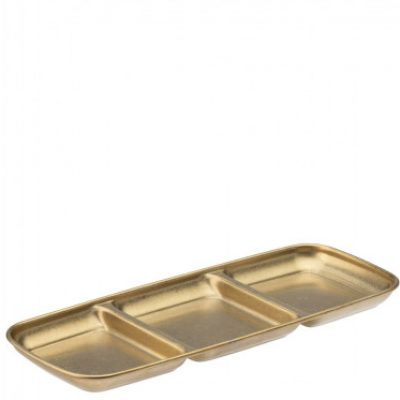 Utopia Gold Artemis Triple Dip Tray (22.5cm x 9cm)