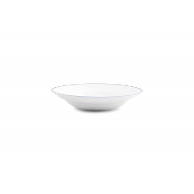 Bonbistro Deep plate 23xH4,5cm blue rim Basic White