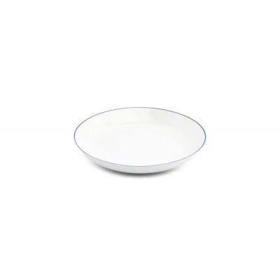 Bonbistro Deep plate 27xH4cm coupe blue rim Basic White