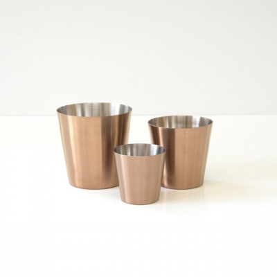 Craster  Medium Copper Chip Pot Copper PVD 
and Stainless Steel 85ø × 85 mm