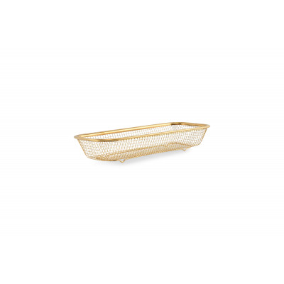 Bonbistro Wire basket 31x13xH5,5cm gold Serve