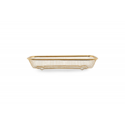 Bonbistro Wire basket 31x13xH5,5cm gold Serve