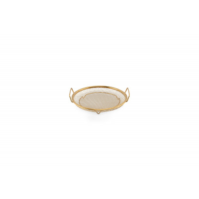 Bonbistro Wire basket 19,5xH3cm gold Serve