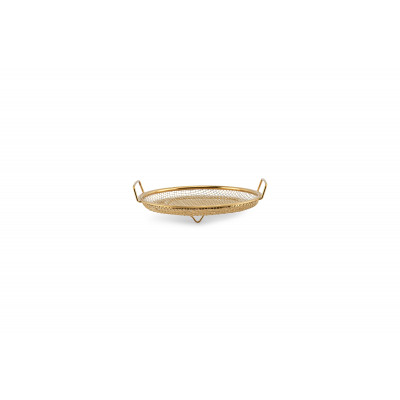 Bonbistro Wire basket 19,5xH3cm gold Serve