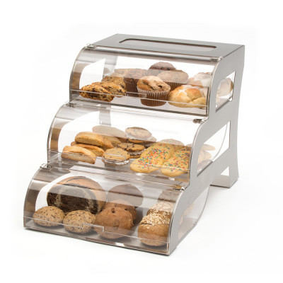 Rosseto Three-Tier Bakery Case with Stainless Steel Frame, 1 EA