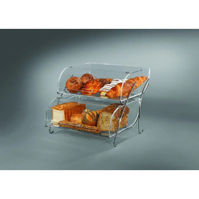 Rosseto Two-Tier Bakery Case with Stainless Steel Wire Stand, 1 EA