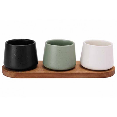 Cosy&Trendy BITES APEROSET 4PCS - SERVING BOARD30X10CM + 3X BOWL D9X7CM