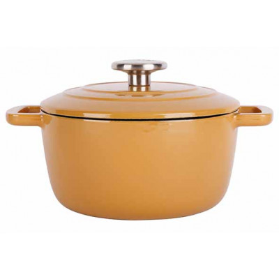 Cosy&Trendy FONTESTIC COOKING POT AMBER GOLD D20CMXH10,5CM 2,7L CAST IRON WITH LID